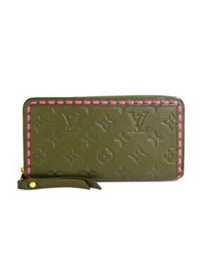 Louis Vuitton Zippy Wallet Monogram Empreinte Khaki Green Zip Around